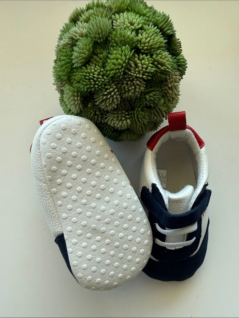 Baby Navy and White Baseball Sneakers